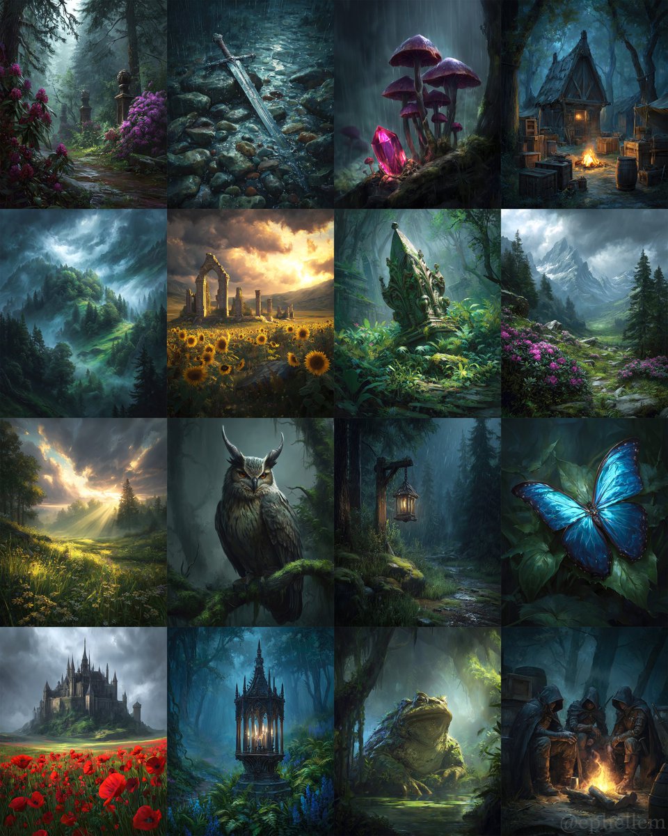 _Ephellem_'s tweet photo. A collection of concept art-like images that i have generated with Midjourney v7 in 2025. Can't wait for Midjourney v8! https://t.co/SssQrEwFma