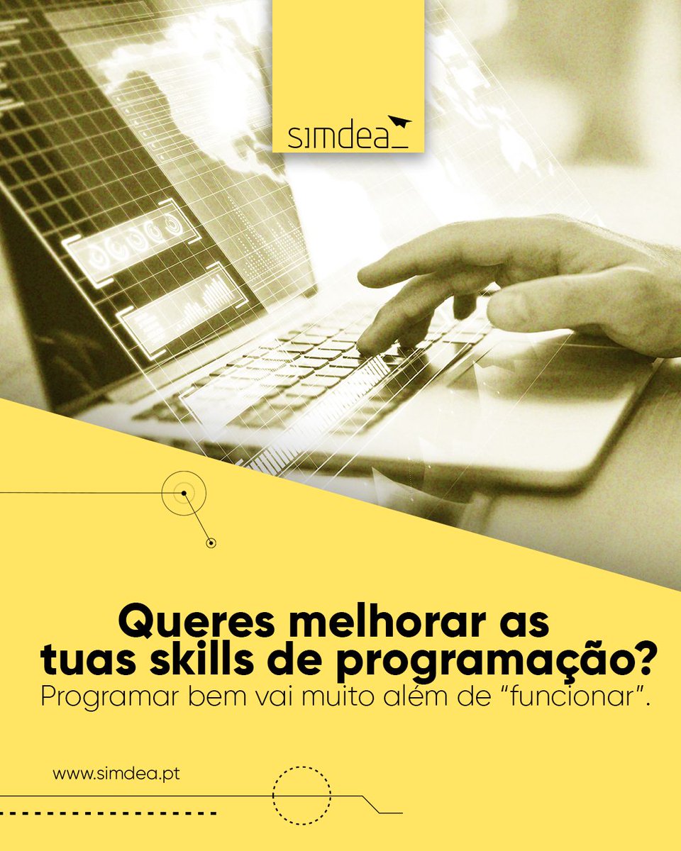 simdea_pt's tweet photo. Boas práticas de programação fazem toda a diferença no desenvolvimento de um software. 

Um código claro e bem estruturado facilita a colaboração entre equipas e garante soluções eficientes. 

Na Simdea, procuramos clarificar e melhorar a tua programação. 

👉Fala connosco https://t.co/aTl9vNad1i