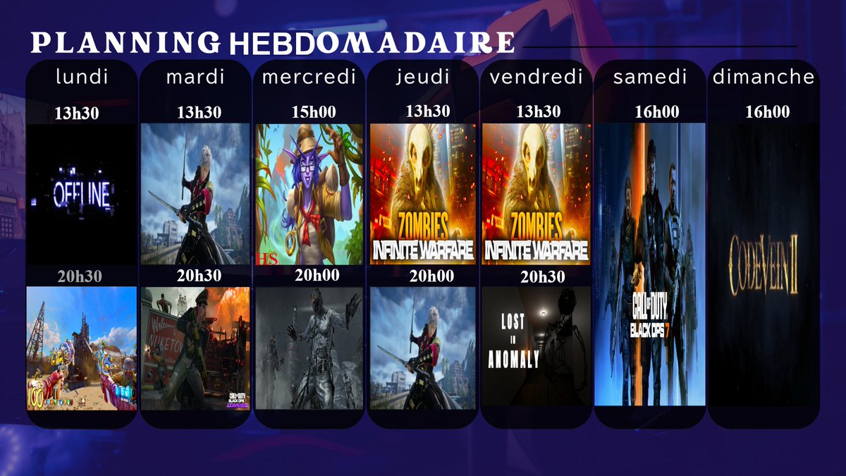 ProGGAMEUR's tweet photo. Voici les plannings de cette semaines les ami(e)s 🙂
: https://t.co/bBcyAgO2WL https://t.co/8EwmTmiWNg