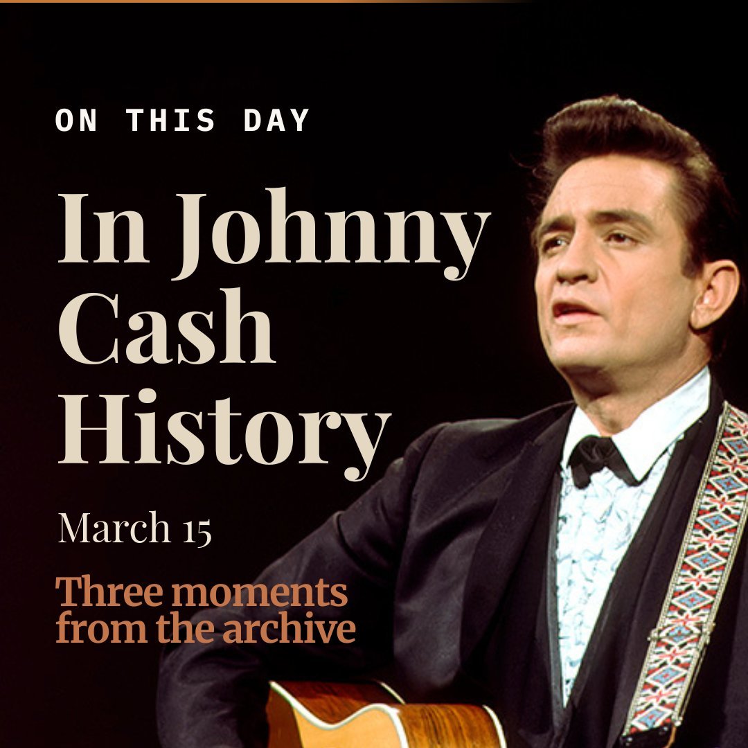 JCinfocenter's tweet photo. On this day in Johnny Cash history, March 15.
From the archive: 1990 - Convention Center, Niagara Falls, NY
1991 - Stanley Performing Arts Center, Utica, NY
1997 - Majestic Theater, Dallas, TX
Explore more at https://t.co/4sssD145K2
#JohnnyCash #OnThisDay https://t.co/xpyxyDQ46p