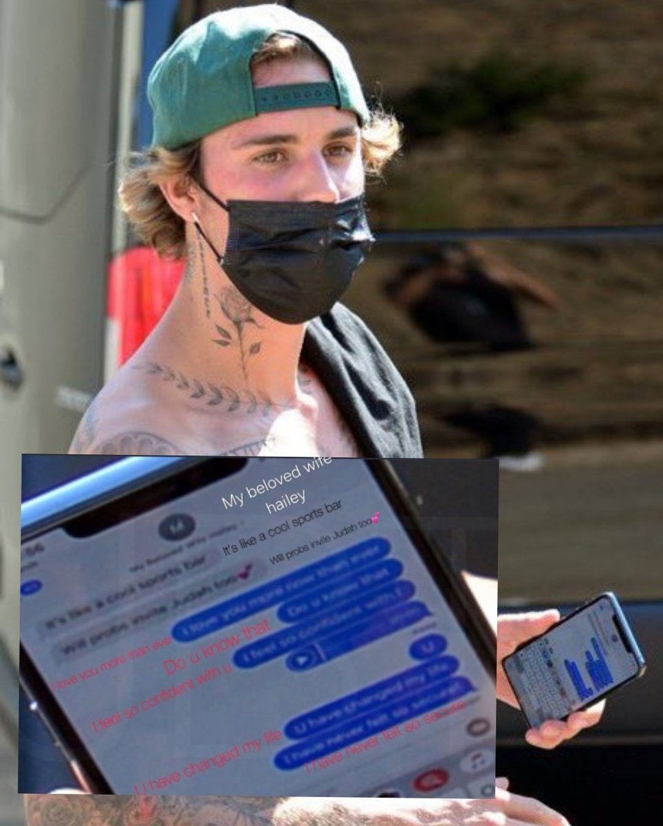 When justin was caught texting his "beloved wife hailey"💕