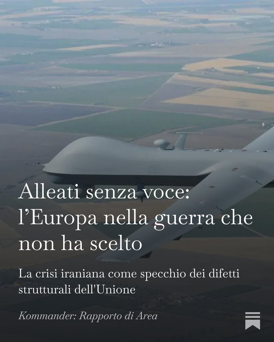 kommander61's tweet photo. Nella tempesta di notizie che arrivano dal teatro iraniano, l'Europa appare come vittima che rincorre gli eventi. Sopravvissuta alla crisi ucraina,rischia di soccombere in una vicenda che riflette come uno specchio i suoi problemi strutturali. Link Il mio post nel primo commento. https://t.co/nf7wN6ymPV