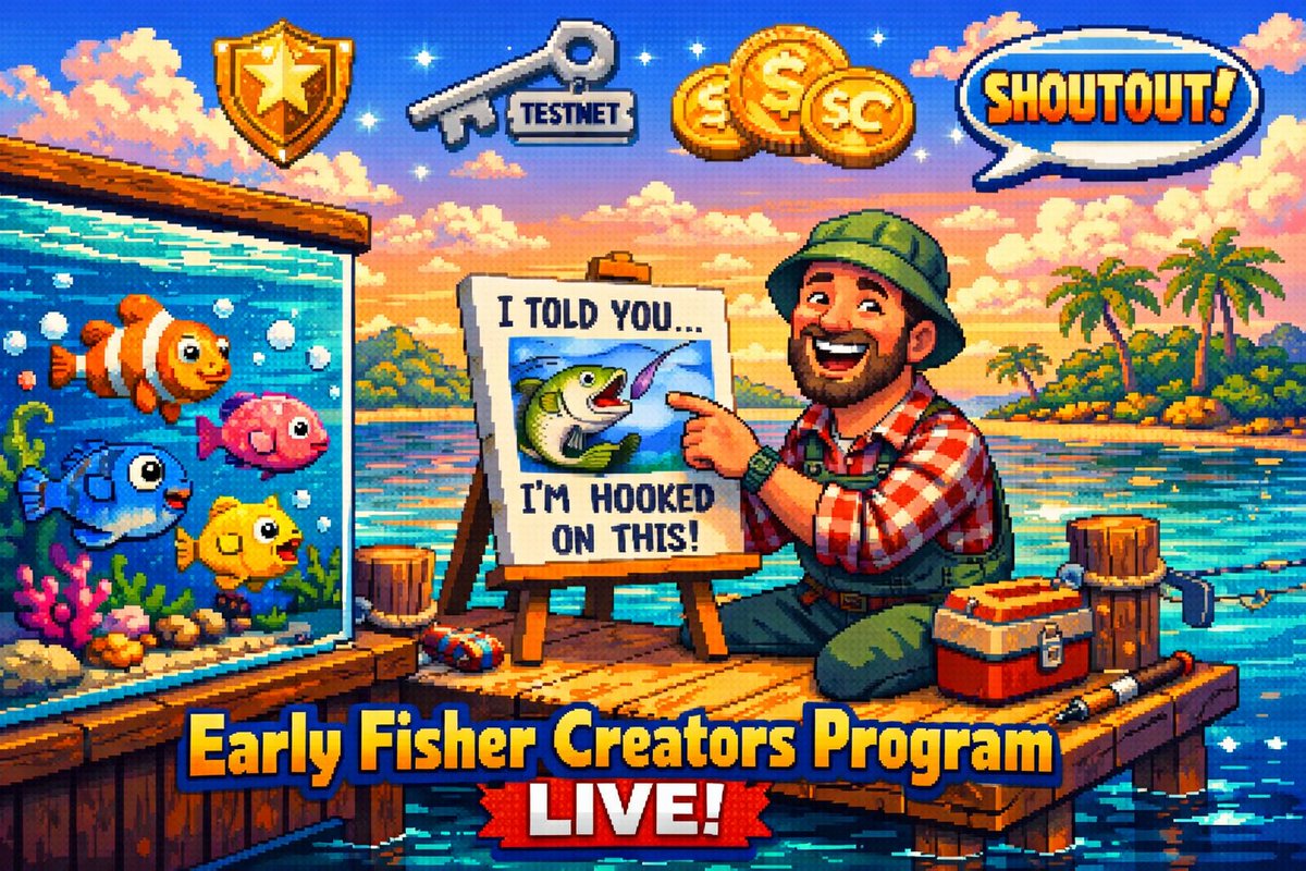 🎣 Early Fisher Creators Program is LIVE!

Create memes, reels, threads &amp; art about chill fishing on Ronin → get:
🪝 Exclusive roles
🪝 Priority testnet + special traits
🪝 Shoutouts from <a href="/FishlandsP2E/">FISHLANDS — Fish, Stake & Earn 🎣</a>
🪝 Private creators channel

500+ followers? Apply in 60 sec 👇