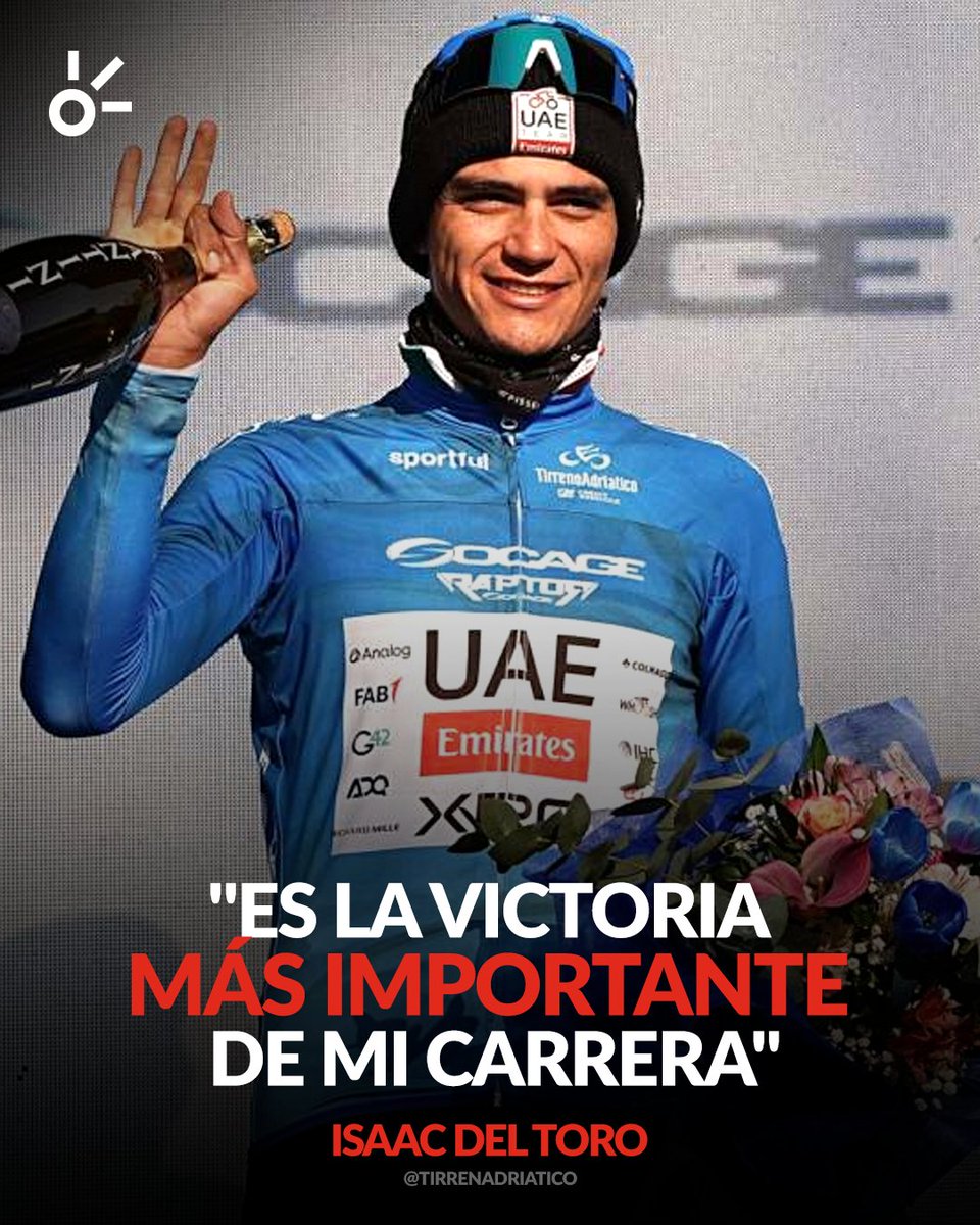 ¡UN DÍA INOLVIDABLE! 🤩🚴‍♂️🇲🇽

Isaac del Toro aseguró que el título del #TirrenoAdriatico2026 ha sido la victoria más importante de su carrera como ciclista profesional y que la caída hizo la llegada a la meta todavía más especial por la oportunidad de llegar con todo el equipo 💪