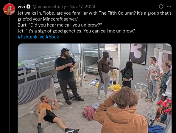 FishTankViewer1's tweet photo. Was Bezo responsible for griefing Jobe's minecraft server during S3? #fishtanklive https://t.co/pMQpYDnBbl