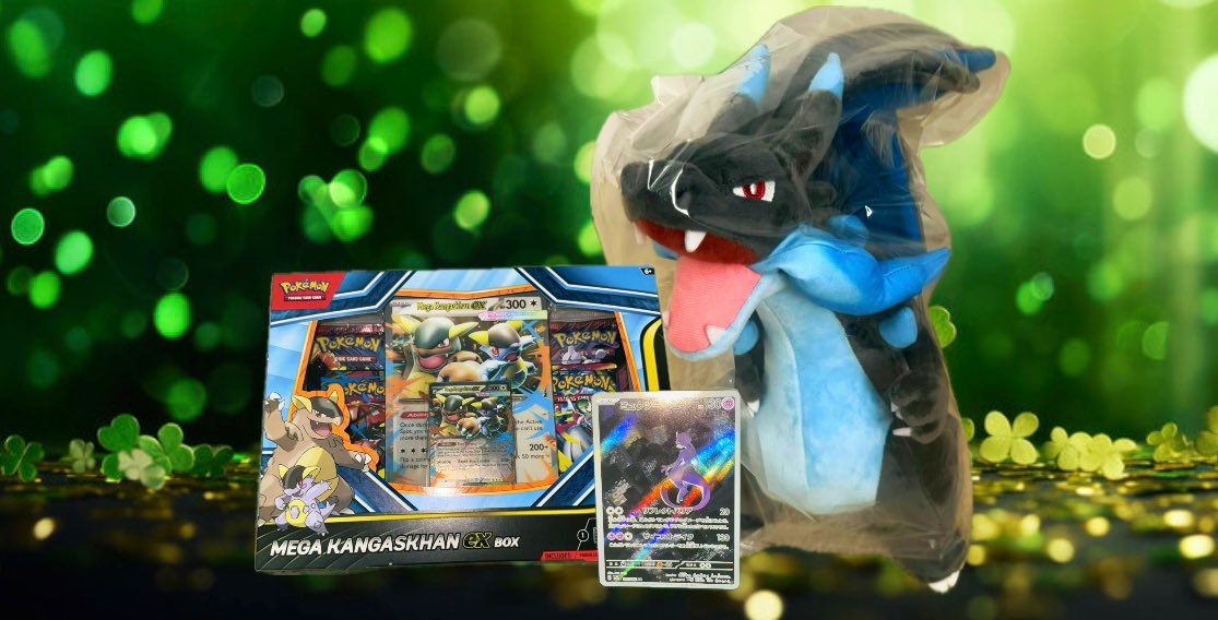 🍀✨48hr Bday Giveaway✨🍀

Some of my favs: 
-Mega Kangaskhan Box
-Mega Charizard Plush 
-JP 151 Mewtwo

To enter:
🫶🏼 Follow me &amp; <a href="/Nerd_Gasms/">Nerd</a> 
❤️ Like
♻️ RT
💞 Tag a friend(s) &amp; comment 🍀 for luck

Ends this Tues, Mar 17 🎂🥳
One winner picked randomly (US only)
Good luck 💫🔥