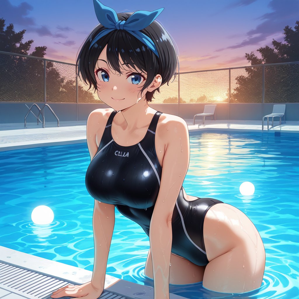 Ruka Sarashina｜更科瑠夏

Evening pool training
Wet competitive swimsuit girl
SFW illustration

#swimsuit