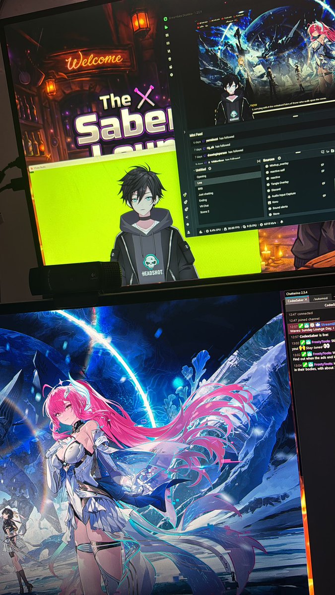 CodexSaber's tweet photo. The Saber Lounge is ready for guests.
Whether you're here to chat, lurk, or game along, the fire’s warm and the vibes are good.

🎮 Streaming now
💬 Chat is open
✨ Lounge energy activated
https://t.co/rOfwBdpTWK https://t.co/6XuXfu4q1C