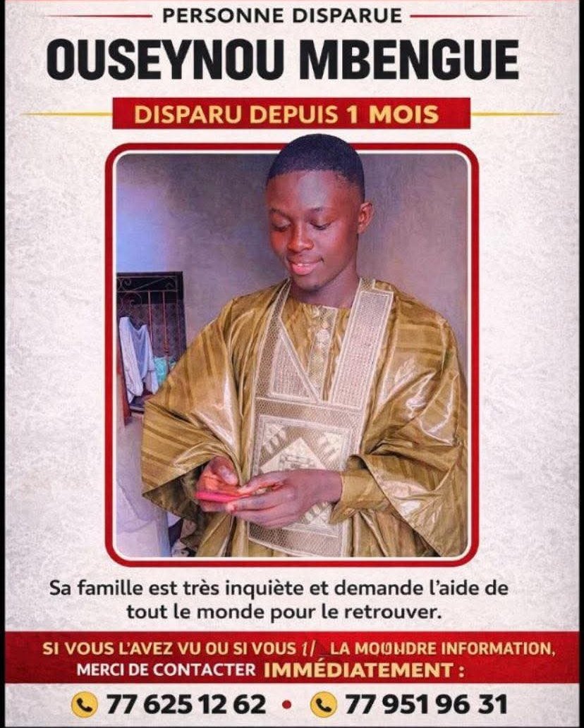 Rassoul__ly's tweet photo. 🚨🚨 Aidez nous à retrouver notre frère Ousseynou Mbengue disparue depuis un mois . https://t.co/2ycGH5RuLu