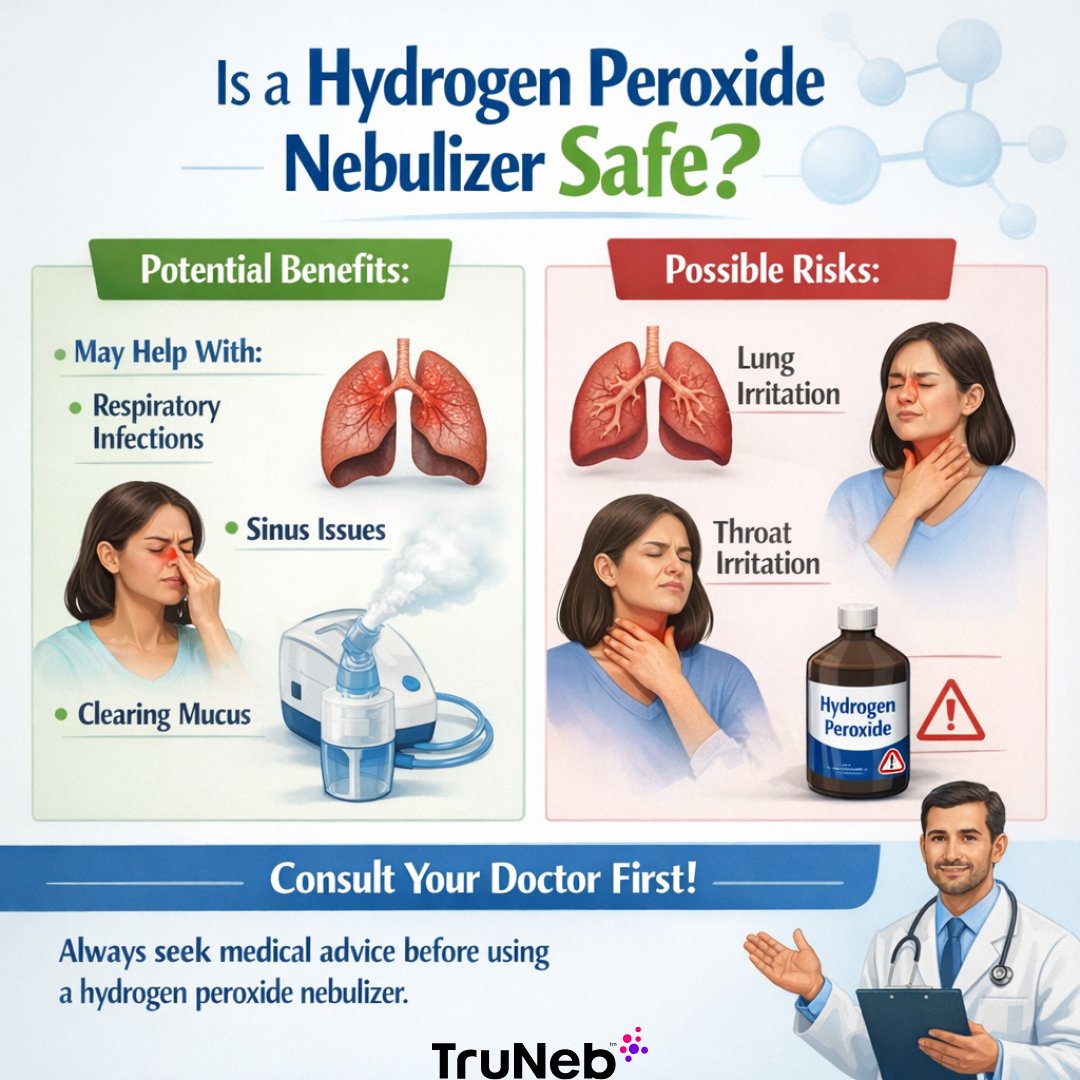 Viral doesn’t mean safe.

A nebulizer should be used with clinician-approved treatments.

If you’ve seen people asking whether hydrogen peroxide belongs in a nebulizer, this is your reminder to fact-check first and protect your lungs.

#NebulizerSafety #RespiratoryHealth