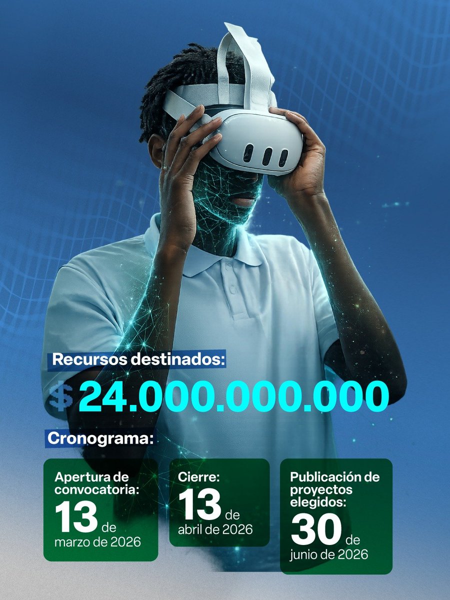 MincienciasCo's tweet photo. Buscamos proyectos en agroalimentación, salud, bioeconomía, energías renovables, educación y seguridad cuántica, que aporten al desarrollo de las regiones del país.

⏰ Postula tu propuesta hasta el 13 de abril de 2026 (4 p. m.) en la plataforma SIGP del Ministerio de Ciencia, Tecnología e Innovación.