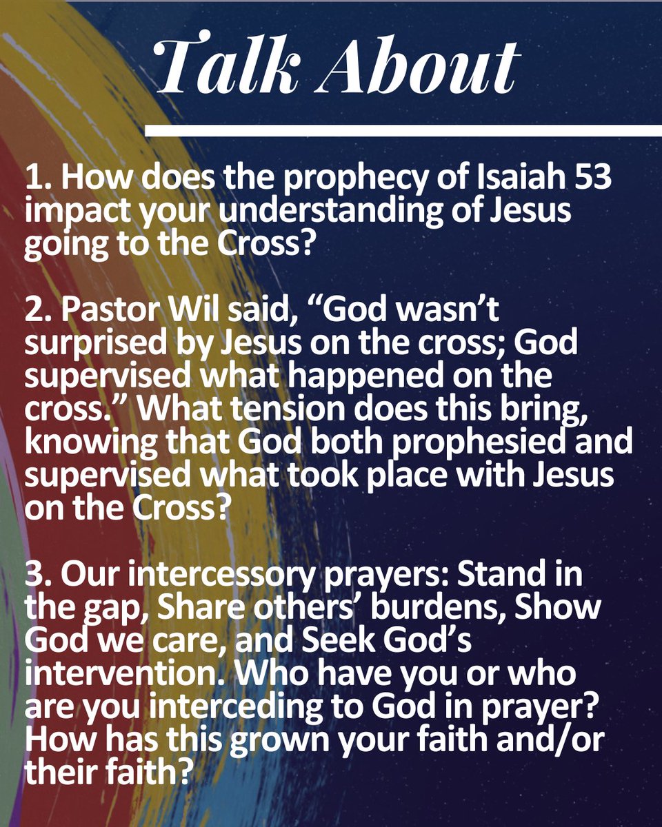 Crosspoint247's tweet photo. Talk About these questions with your friends, family, or Journey Group from today's services!
#talkabout #crosspoint247 https://t.co/SJbzyXjO9E