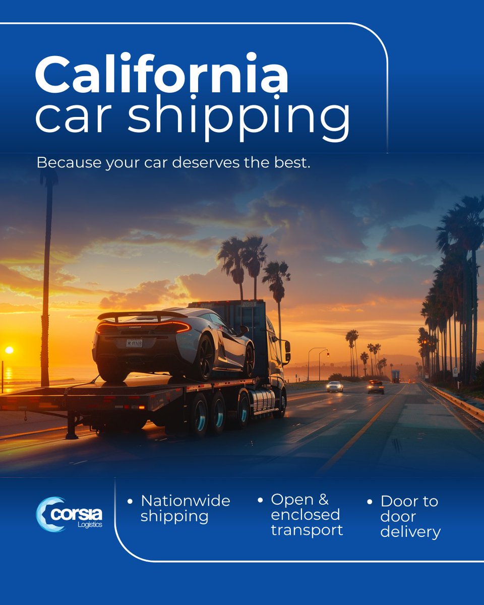 CorsiaLogistics's tweet photo. Shipping Your Car in California? Here’s What You Should Know 🌴 
https://t.co/XB1HnMbaeL

#CarShipping #CaliforniaTransport #Corsia #AutoTransport #VehicleShipping #LogisticsGuide #CarLife https://t.co/FbAk81iYEW