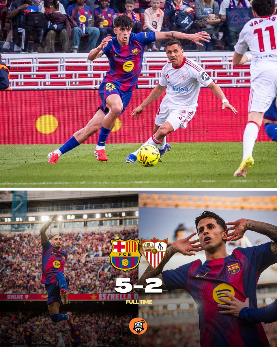 Pasionfutboec's tweet photo. 𝙁𝙄𝙉𝘼𝙇 | FC Barcelona 5-2 Sevilla
El Barça golea y sigue líder...
Jornada 30 🗓 | La Liga 🇪🇸
#fcbarcelona #futbolespañol #laliga #sevillafc #craks https://t.co/17bwQUr4fq