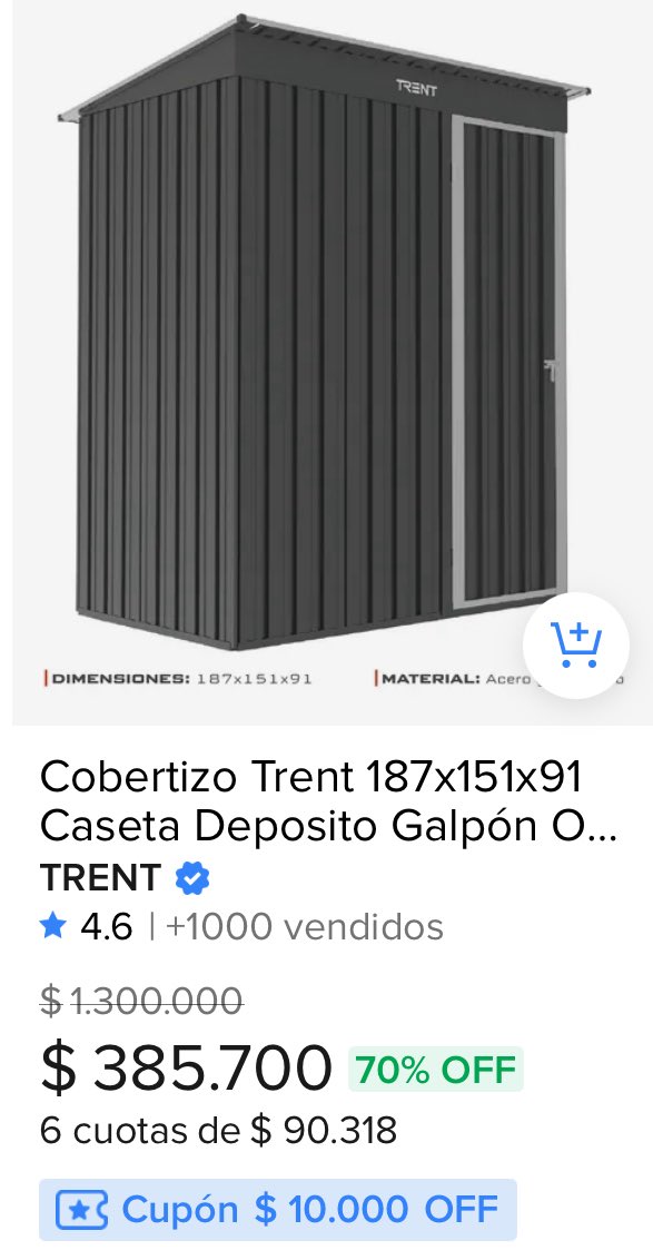 ahorraconana's tweet photo. Les dejo un par de galponcitos con descuento 

Cobertizo Trent 187x151x91 Caseta Deposito Galpón Obrador Exterior Acero
https://t.co/RmS85XNsuq

Cobertizo Branx Caseta Deposito Galpon Obrador Exterior Bosko Gris Oscuro
https://t.co/m7y8mikyAZ
Agreguen cupón MELICYBER y ahorren $10.000