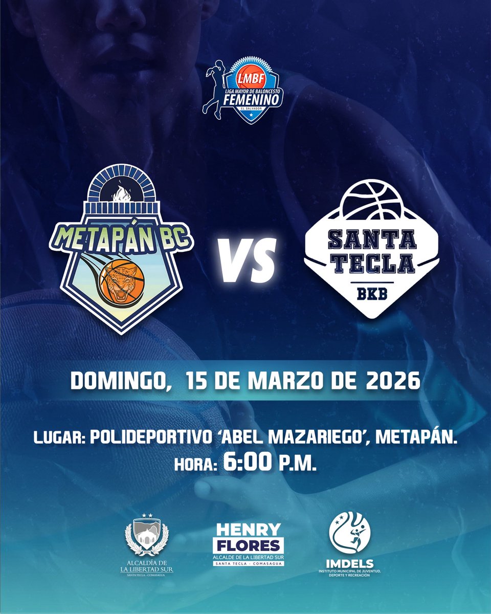 ⚡️¡DÍA DE JUEGO!⚡️ 🔥🏀

Hoy, nuestro equipo femenino visita a Metapán BC oficial para disputar el primer partido de la temporada.🏀

🏟️ Polideportivo Abel Mazariego.
🕢 6:00 p.m.

¡VAMOS EQUIPO! 🙌🏻🔵⚪️