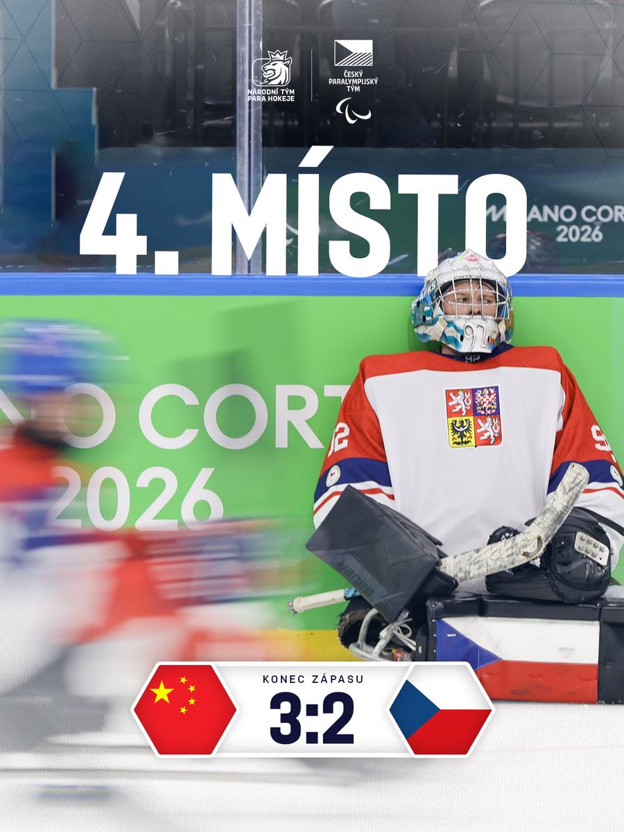 parahockeycz's tweet photo. Na Paralympiádě bereme 4. místo.

Děkujeme všem za podporu! 🇨🇿 https://t.co/j4QrM6M3VP