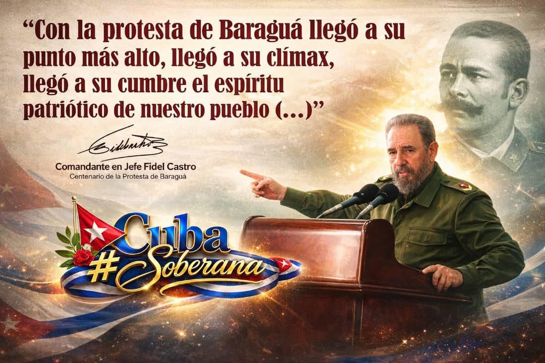#DomingoDeReflexiones✨👇

" Con la protesta de Baraguá llegó a su punto más alto, llegó a su clímax, llegó a su cumbre, es espíritu patriótico de nuestro pueblo (...)".

✨ #100AñosConFidel✨
#DefendiendoCuba🇨🇺💪❤️