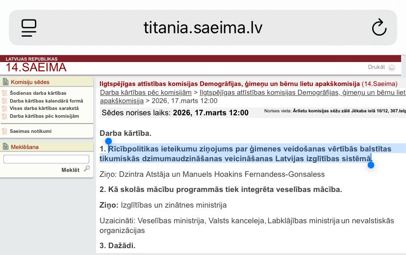 r_freidenfelds's tweet photo. 👏Pēc ilgiem laikiem esam sagaidījuši no woke ideoloģijas brīvu pētījumu par ģimenes veidošanu un bērnu tikumīgu audzināšanu👏

Iespējams, tieši woke un lgbtqi+🏳️‍🌈🏳️‍⚧️neesamība ir bijis iemesls, kādēļ šis pētījums nav augšupielādēts Saeimas komisijas lapā.

👇Tas pieejams šeit:
https://t.co/1mEUlT4omK