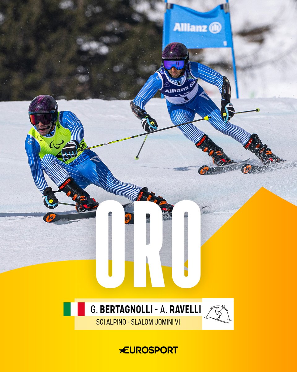 Eurosport_IT's tweet image. 𝐄 𝐒𝐎𝐍𝐎 𝐂𝐈𝐍𝐐𝐔𝐄𝐄𝐄𝐄𝐄𝐄 𝐏𝐄𝐑 𝐁𝐄𝐑𝐓𝐀𝐆𝐍𝐎𝐋𝐋𝐈-𝐑𝐀𝐕𝐄𝐋𝐋𝐈 🤩🥇

Oro nello slalom VI per Jack Bertagnolli con la guida Andrea Ravelli e, in totale, quinta medaglia alle Paralimpiadi di Milano-Cortina per la coppia: magnifici! 💙

#Paralympics