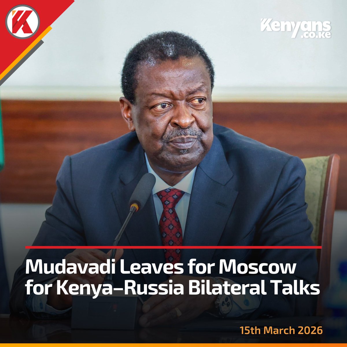 Kenyans's tweet photo. Mudavadi leaves for Moscow for Kenya–Russia bilateral talks https://t.co/iVmLx7wSVX
