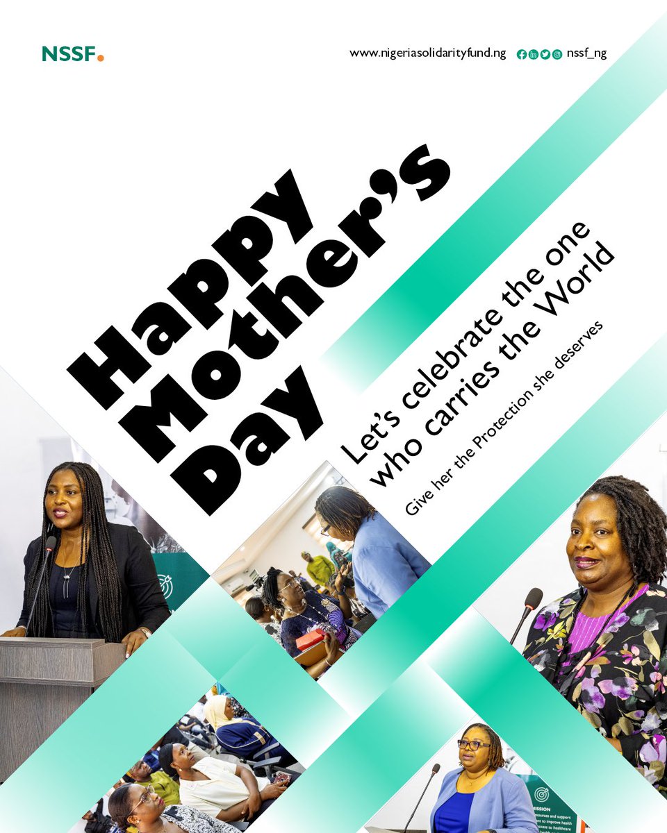 NSSF_NG's tweet photo. To the women who carry our world: today, we celebrate you.
Motherhood is a lifetime of care, and at NSSF, we believe every mother deserves a lifetime of protection. Happy Motherโs Day!
#MothersDay #NSSF #ProtectHer #HealthInsurance https://t.co/zaVLGshagQ