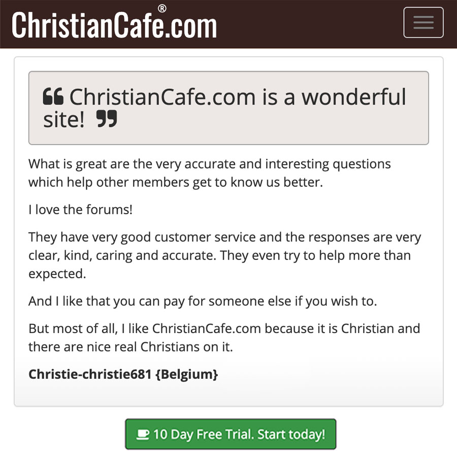 christiancafe's tweet image. 💞💘  ChristianCafe.com is a wonderful site!  💖💖

#christiancafe #christiansingles #christiandating #christiandatingadvice  #christianmatchmaking