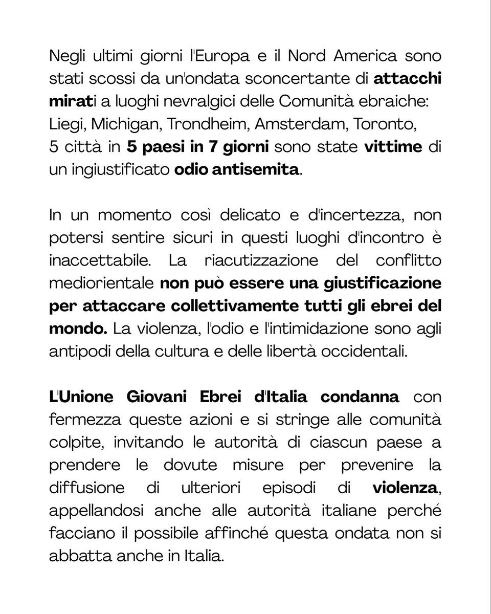 UGEI - Unione Giovani Ebrei d'Italia tweet media