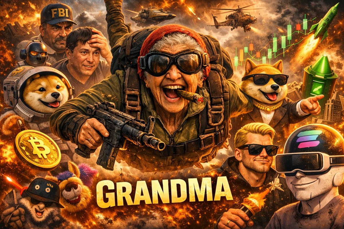 FanpageMLe's tweet photo. Good morning builders ☀️

We are living in a time where many choose comfort over courage.

As said about the “Age of the Last Men” —
a world where people stop taking risks and stop building.

But crypto was never built by comfortable people.

It was built by the ones who stayed early, believed early, and built early.

Grandma didn’t come here to watch. 👵🚀
Grandma came to build.

#Crypto #Solana #GrandmaCoin