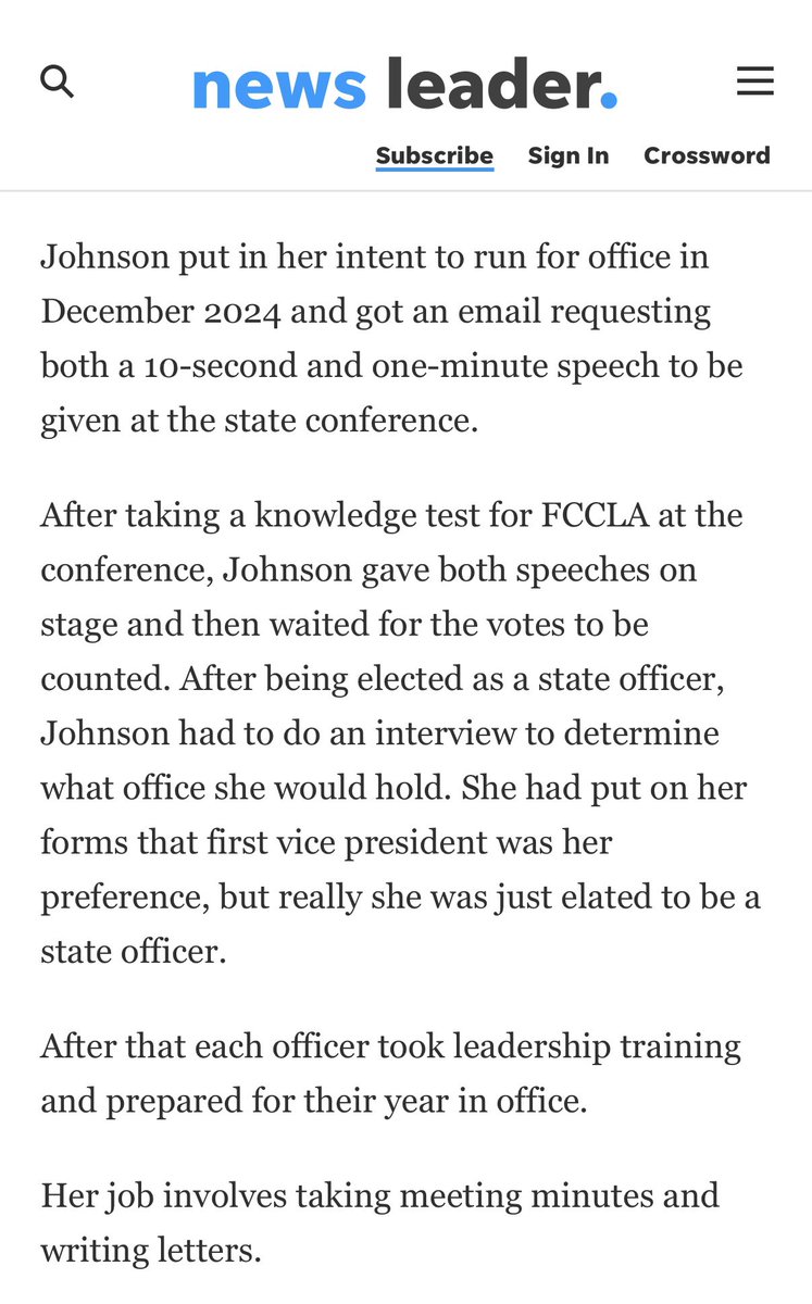 virginiafccla's tweet photo. This Senior Sunday, we are recognizing one of our #VAFCCLA state officers from Fort Defiance High School who was featured in her local newspaper last month. We appreciate you promoting #FamilyAndConsumerSciences and #FCCLA!
#FCCLAfamily #CTSO #CareerTechEd #FCS
@NationalFCCLA https://t.co/IPl3jUpsHz