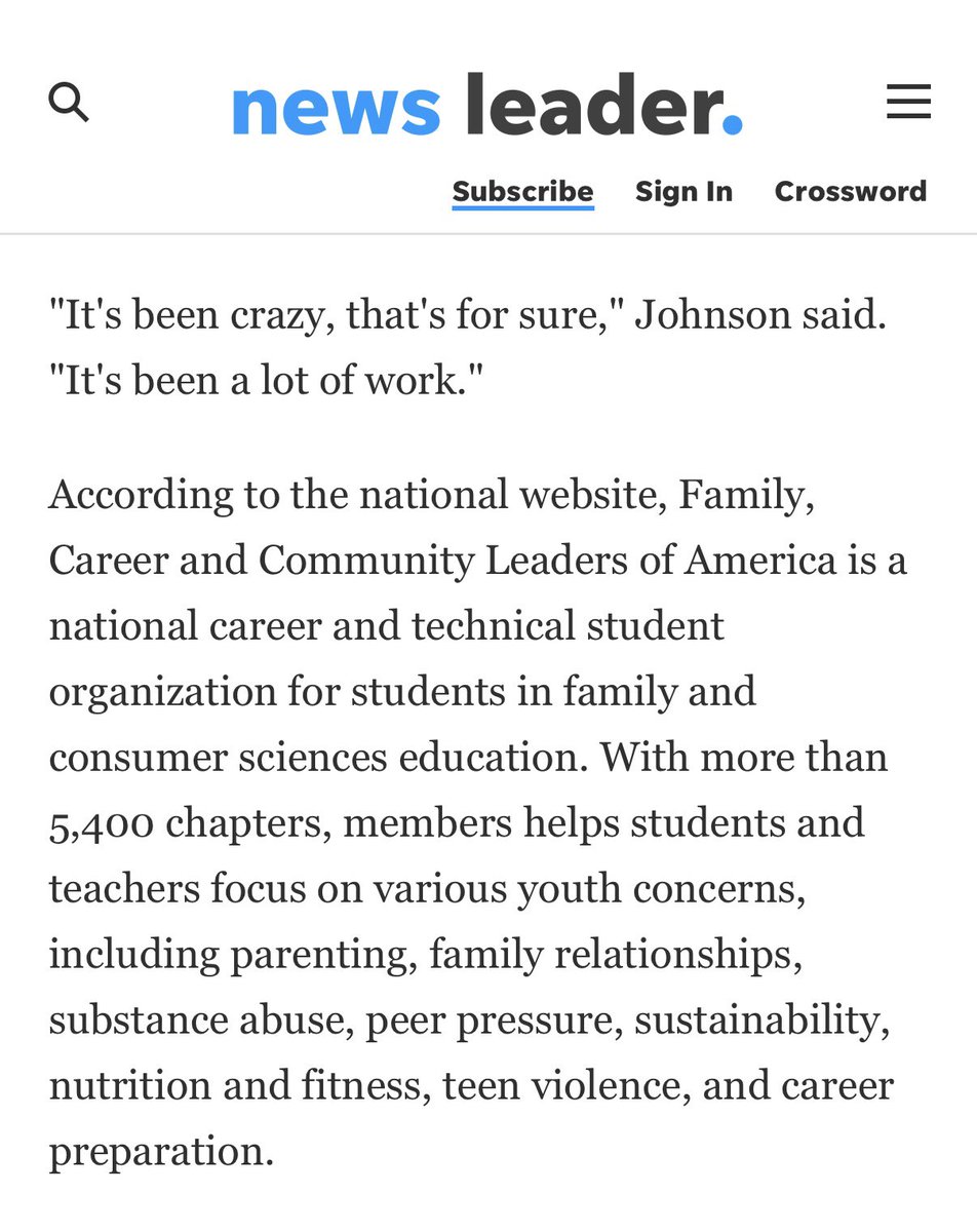 virginiafccla's tweet photo. This Senior Sunday, we are recognizing one of our #VAFCCLA state officers from Fort Defiance High School who was featured in her local newspaper last month. We appreciate you promoting #FamilyAndConsumerSciences and #FCCLA!
#FCCLAfamily #CTSO #CareerTechEd #FCS
@NationalFCCLA https://t.co/IPl3jUpsHz