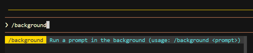 Command hint screenshot
