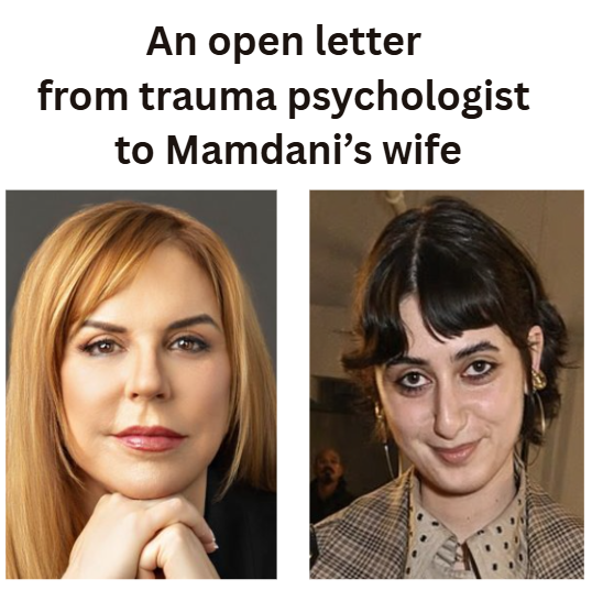 "Some were suicidal. Others could barely speak"

Dr. Orli Peter <a href="/orlipeter/">Orli Peter</a>, psychologist who is helping Nova survivors, in an open letter to Mamdani's wife:

"Dear Ms. Rama Duwaji,  You publicly liked social media posts describing the Oct. 7, 2023 attack on Israel by Hamas as
