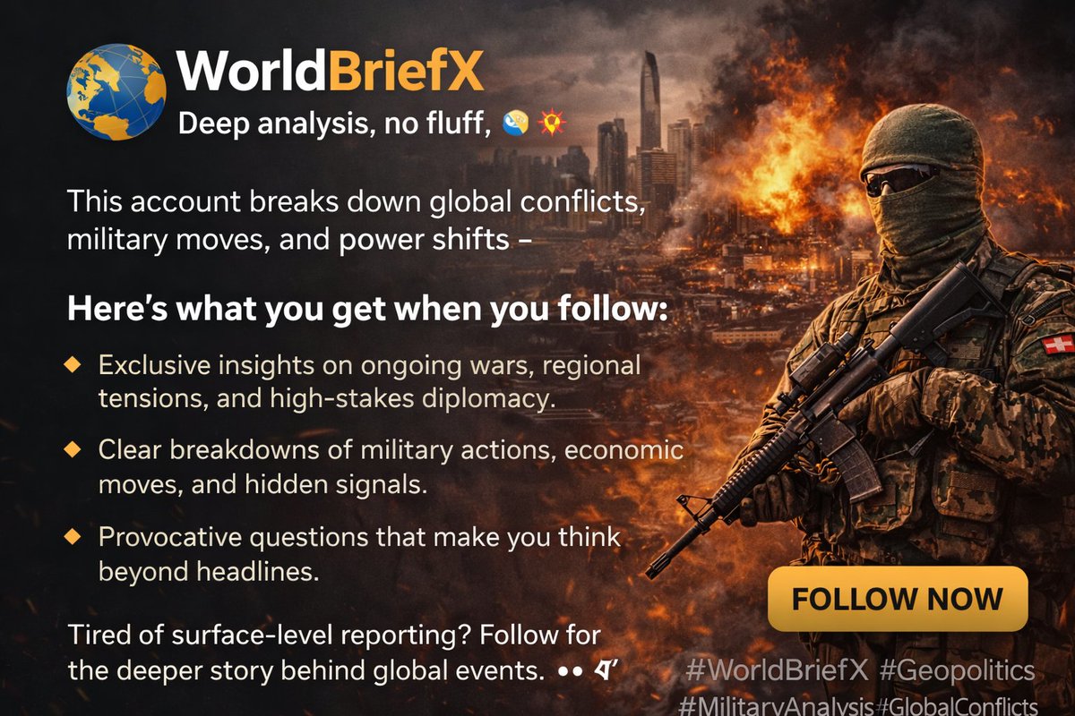 WorldBriefingX's tweet photo. ⚠️ Deep analysis, no fluff. 🌍💥
#WorldBriefX #Geopolitics #MilitaryAnalysis #GlobalConflicts