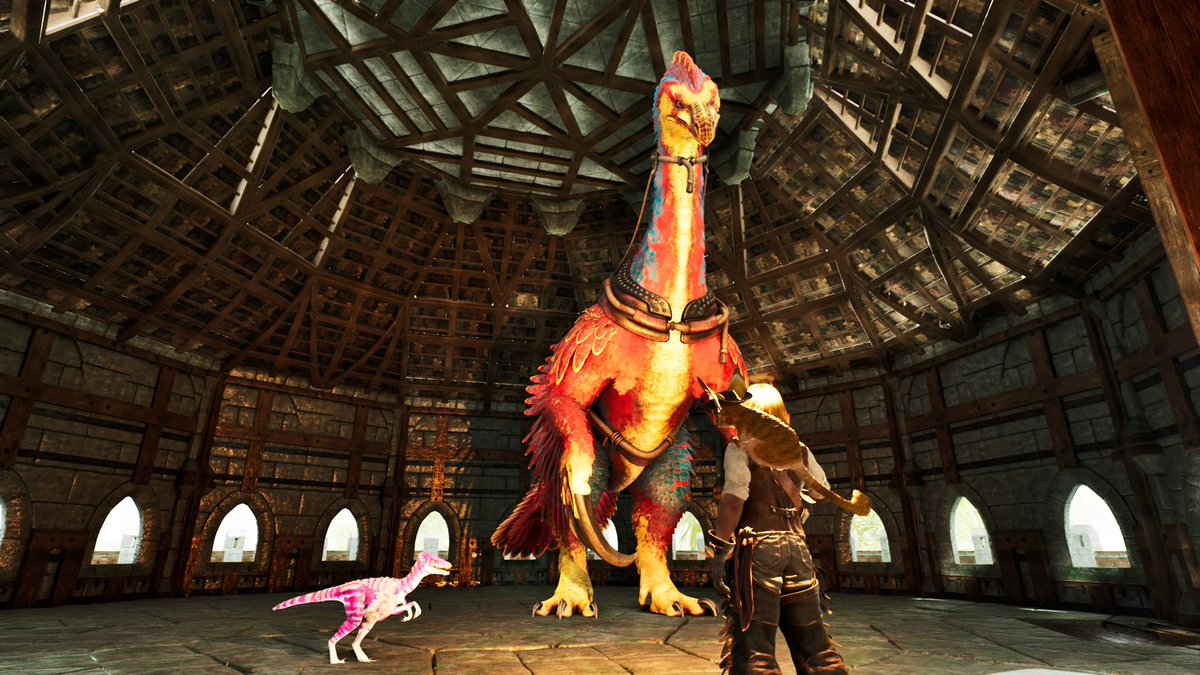 Troodon829's tweet photo. ありがとうテリジノ親方
トロオドンキャッスル完成🏰
本当は屋上にトロオ丼像(剥製)飾りたかったんだけどバグで採取できませんでした😭
前はMAP移動したら同じ個体から採取できたんだけどなぁ https://t.co/JNCaeKaCDh