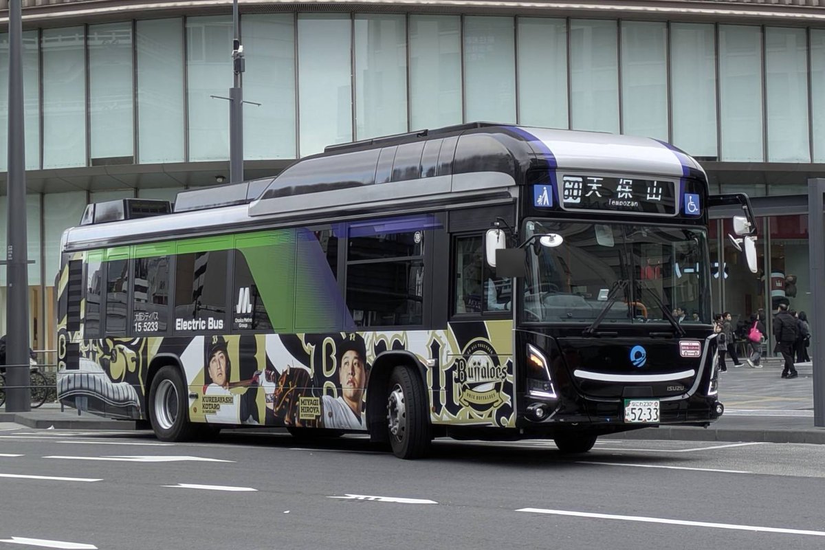 大阪シティバス 港15-5233 60天保山行き ZAC-LV828L1 5223にオリックス