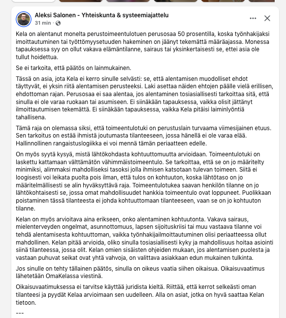 KorhonenMla's tweet photo. Se mitÀ #Kela ei sinulle vÀlttÀmÀttÀ kerro, jos olet pulassa, kannattaa lukea, myös muille avuksi.
#toimeentulotuki #sosiaaliturva #köyhyys #perusturva https://t.co/5QyFNEF4fj