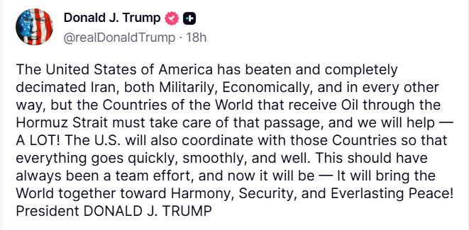 Trump is literally threatening, coercing both allies and enemies while telling you it will "bring the World together toward Harmony, Security, and Everlasting Peace!"
NOT HOW IT WORKS FOLKS.