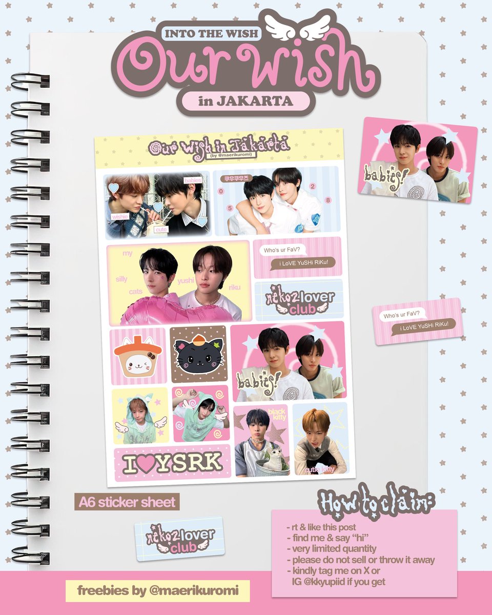 ꒰১* into the wish : our wish in jakarta *໒꒱ིྀ
freebies by <a href="/maerikuromi/">𝒮</a>

⊹ april 11st 2026, ICE BSD
⊹ specific place &amp; time tba
⊹ details on pic
⊹ limited qty 

↻/♡︎ are v appreciated !!

#NCTWISH #NCTWISHinJAKARTA