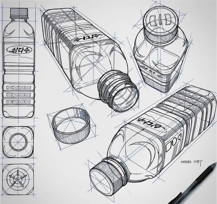 how to properly draw a bottle