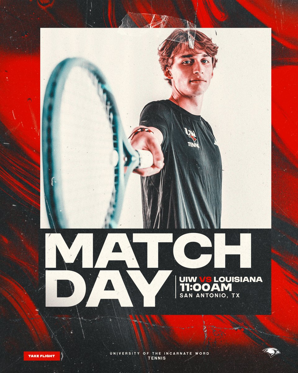 UIWMensTennis's tweet photo. Ready for battle 😤

🆚 Louisiana
🕐 11am CT
📍 San Antonio, TX

#TheWord | #TakeFlight https://t.co/kJlWXbQQxo