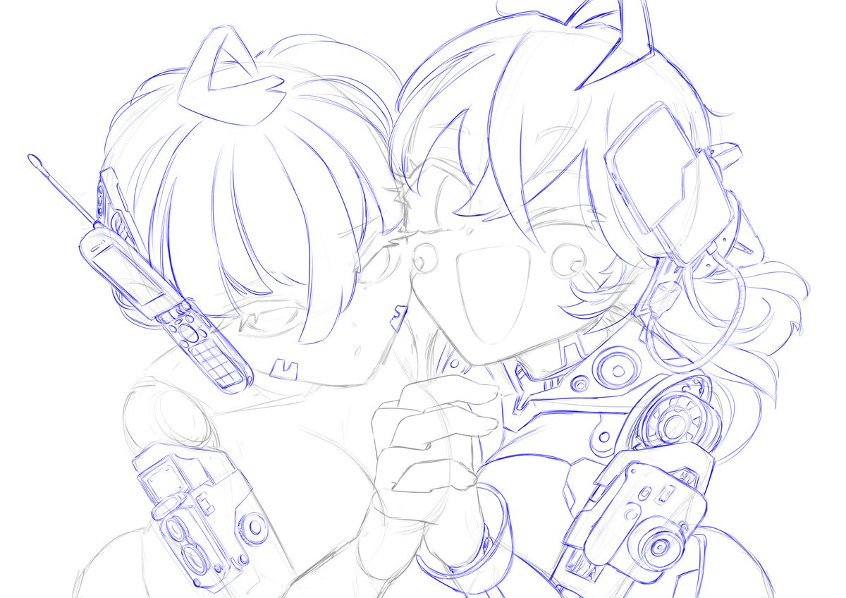 進捗〜〜📷📱
#イラスト
#今月描いた絵を晒そう
#女の子イラスト