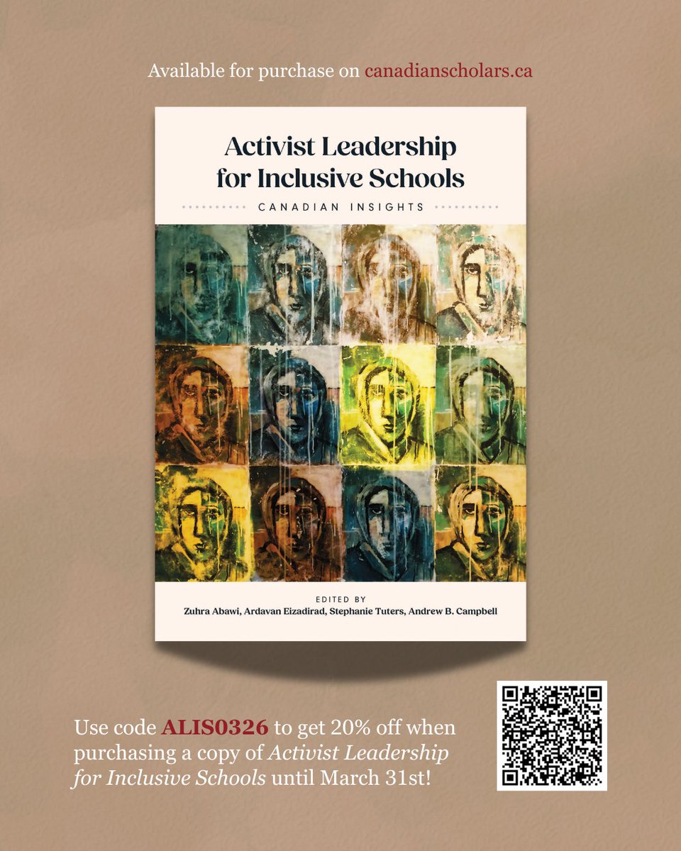DrEizadirad's tweet photo. Day 3 at #DecolonizingConference was powerful with meaningful exchanges across generations of scholars!
Grateful to present on our edited volume "Activist Leadership for Inclusive Schools: Canadian Perspectives": https://t.co/0ppshaQmPD
Use discount code ALIS0326 for 20% off https://t.co/QjD4birzks