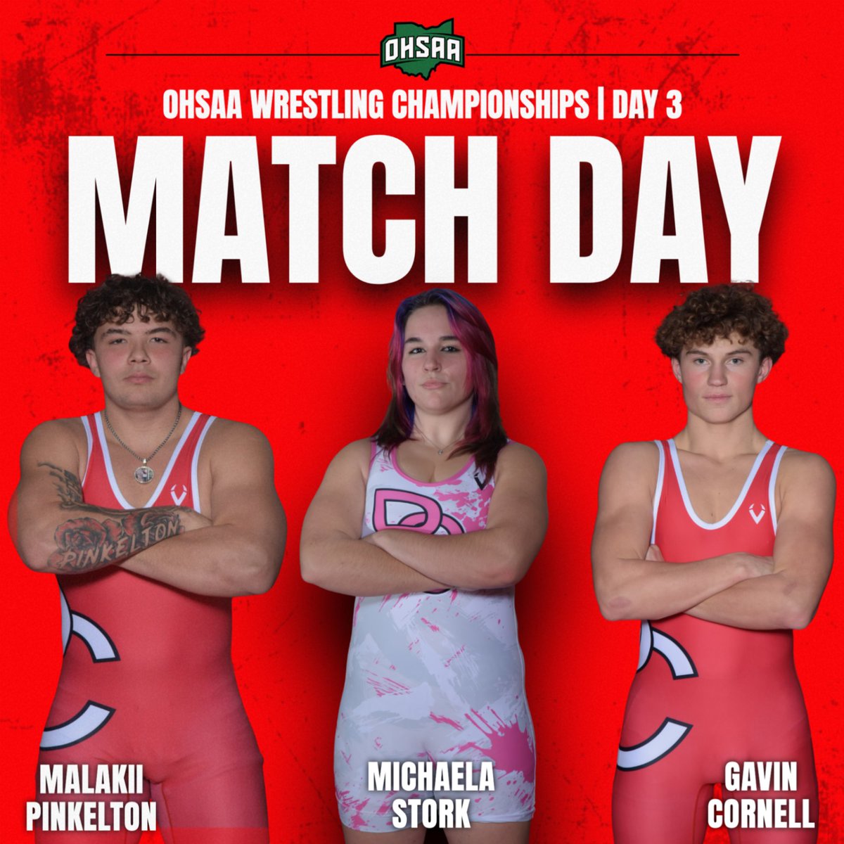 pcskins's tweet photo. 🏆 DAY 3 🏆 Good luck to our three Redskins wrestlers competing today on the final day of the OHSAA State Tournament!

Gavin Cornell and Malakii Pinkelton will wrestle in today’s consolation rounds.

Michaela Stork will wrestle tonight in the finals!

Go Redskins! 💪 https://t.co/lLuWFu5VK4