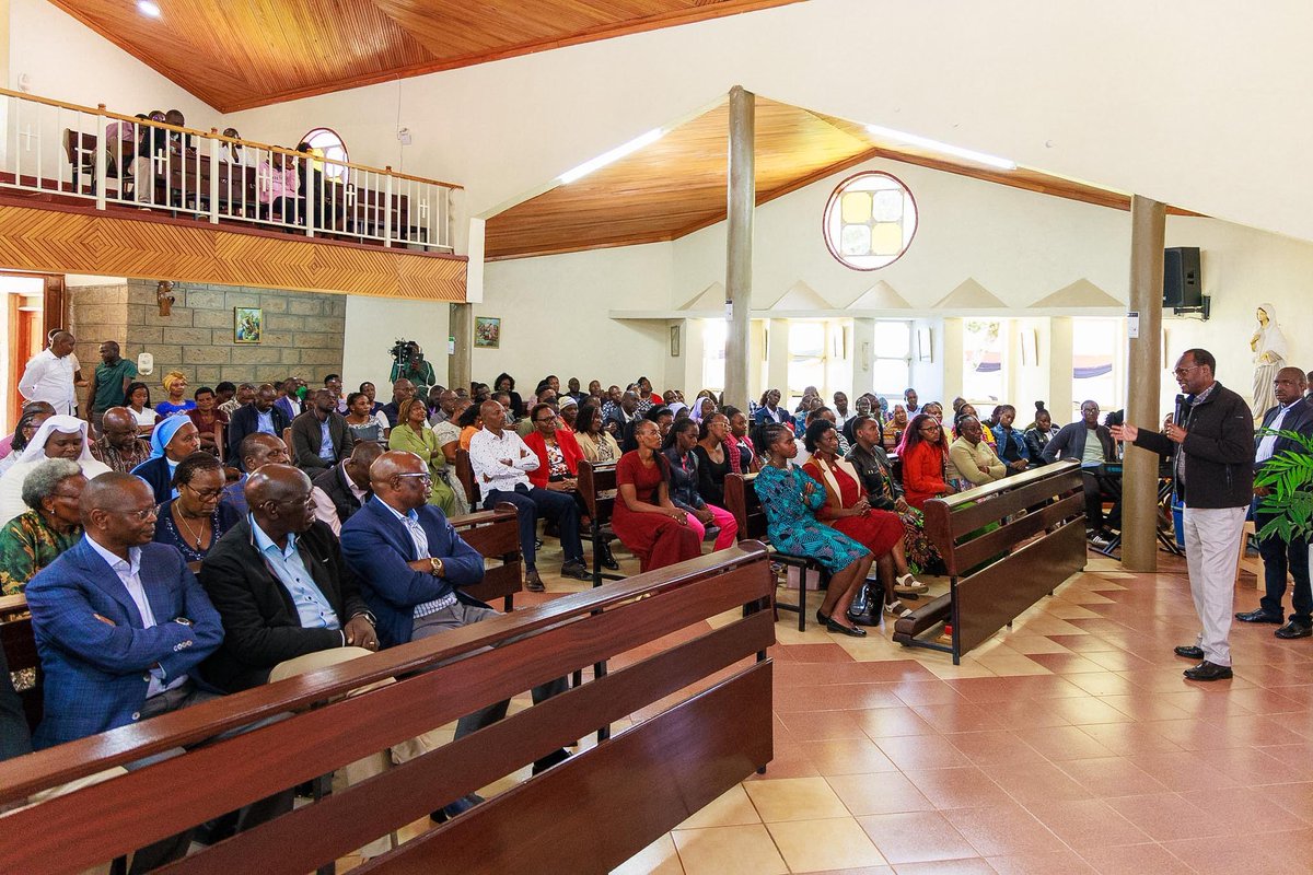 DrChrisKiptoo's tweet photo. “Blessed is the one who trusts in the Lord, whose confidence is in Him. They will be like a tree planted by the water, that sends out its roots by the stream.”-Jeremiah 17:7–8

Attended a Thanksgiving Mass Service at St. Augustine Catholic Church, Joint Command and Staff College, Karen, Nairobi, where we joined the faithful in prayer and thanksgiving.

I was joined by my colleague, Dr. Kipsang Belio (Immigration & Citizen Services), Hon. William Kisang (Senator, Elgeyo Marakwet), and Hon. Joseph Lagat (Chairman, KWS), among other leaders.