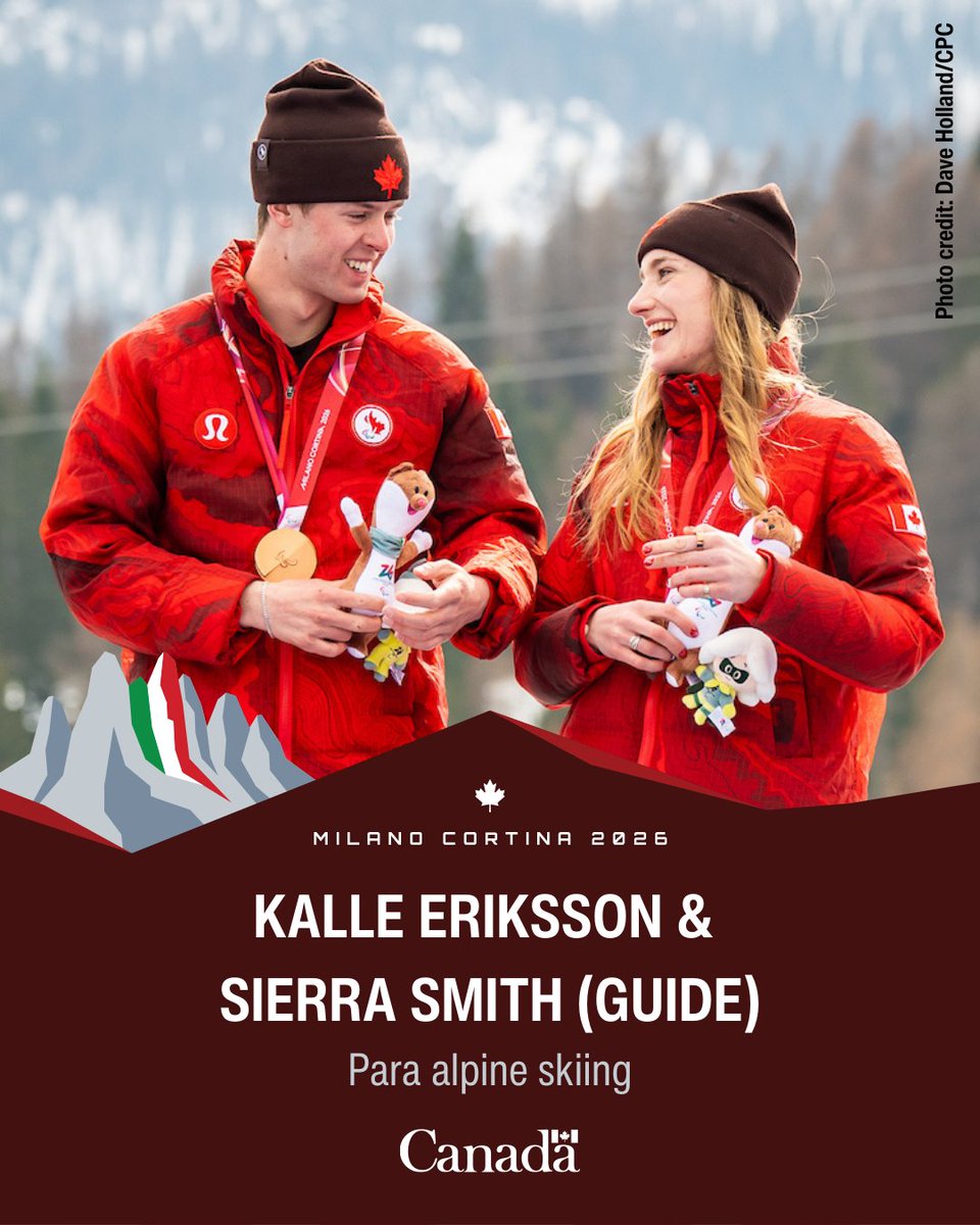 SportCanada_EN's tweet photo. Teamwork makes the dream work. 🥉💪

Kalle Eriksson and guide Sierra Smith capture bronze in the Para alpine skiing men’s visually impaired slalom event, their third trip at the podium at these Games.

An amazing achievement! 👏
@CDNParalympics | @Alpine_Canada https://t.co/ArKT62Ht5g