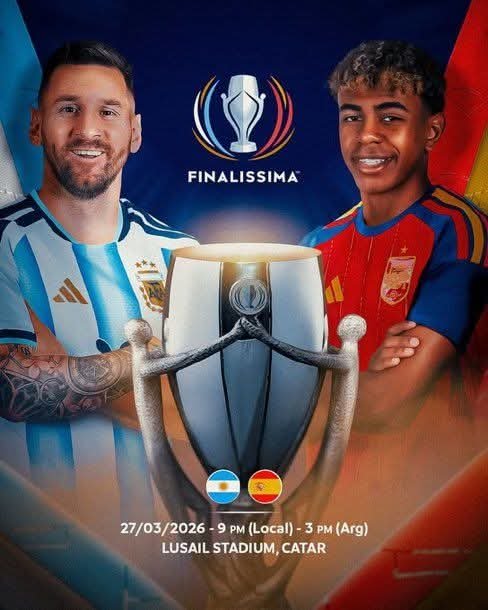 razorblade300's tweet photo. Spain vs Argentina Finalissima is officially off. 🚫  

Originally set for 27 March in Qatar, the clash was cancelled due to political tensions.  

UEFA tried moving it to the Bernabéu with a 50:50 fan split, but Argentina declined.  

A two‑leg format (Madrid & Buenos Aires before EURO/Copa 2028) was also rejected.  

👉 In short: no Finalissima, no compromise.