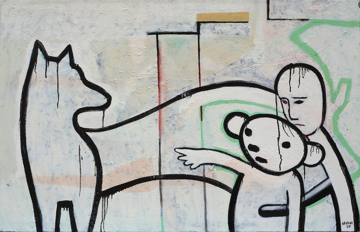 Title: "Shapeshifting (the bear, the father and the dog), 140 x 90 cm. Oil on canvas, 2009, bear painting by Sebastian Bieniek from the first Green-Phase of the famous bears series!

More: sebastianbieniek.com/bears

#SebastianBieniek #Bieniek #Art #Artist #Kunst #Painting #Bears