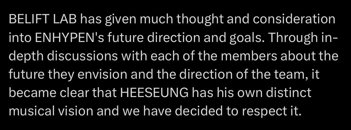 heewonkicitos's tweet photo. primero dicen que se va por su dirección musical distinta a los demás, ahora dicen que es porque la agenda de EN- está demasiado apretada para incluir actividades en solitario

realmente NADA de lo que dicen tiene sentido, solo nos quieren callar

BRING HEESEUNG BACK https://t.co/3NzRhmz4Al