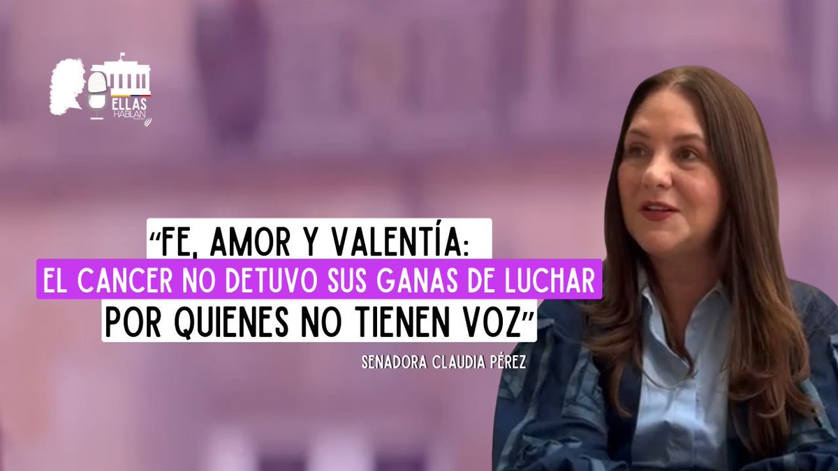 SenadoGovCo's tweet photo. 🎙️ En este episodio de #EllasHablan conversamos con la senadora @ClaudiaPerezGi, una mujer que ha hecho de su historia personal una bandera de lucha. Nos cuenta cómo enfrentó uno de los momentos más duros de su vida: el cáncer de mama.
🎧 Escúchalo acá 👉 https://t.co/2mvtBSwT2i https://t.co/yW9JwGyq2I